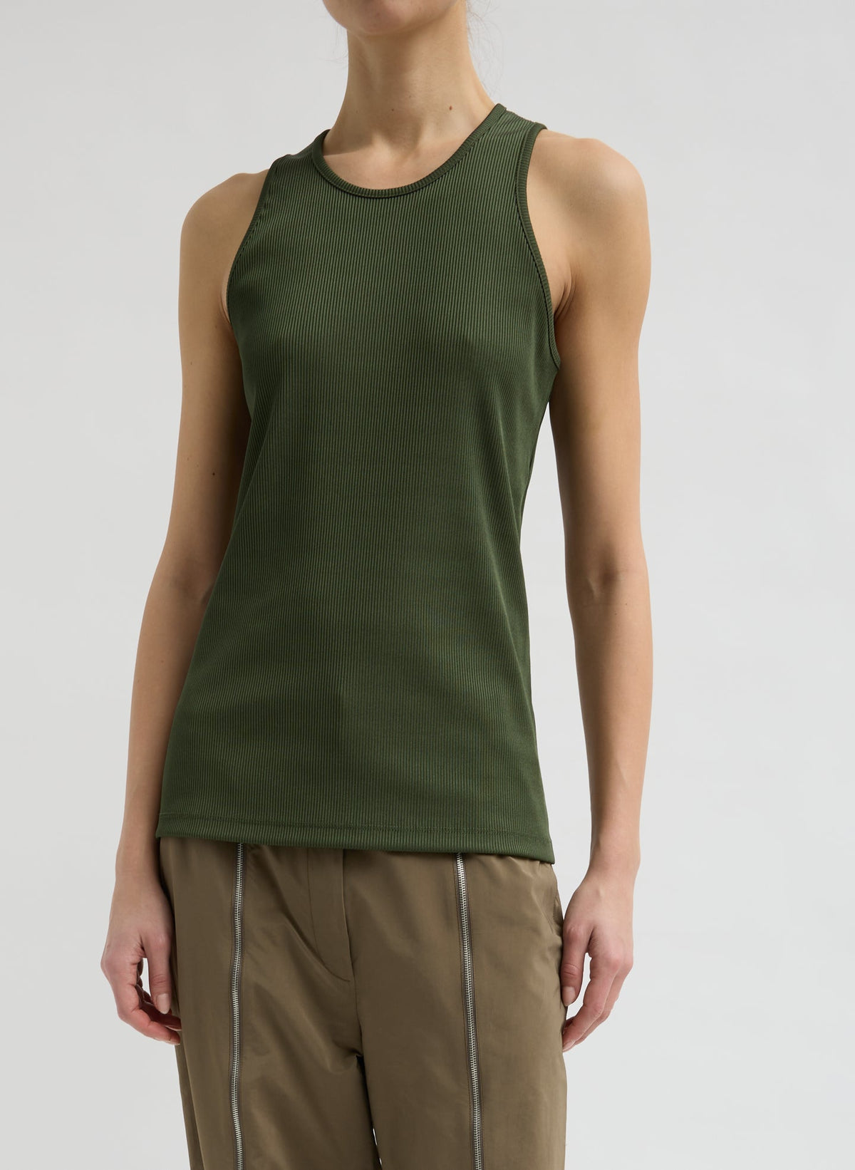 Stretch Luxe Ribbed Tank Top | Tibi Top Pick