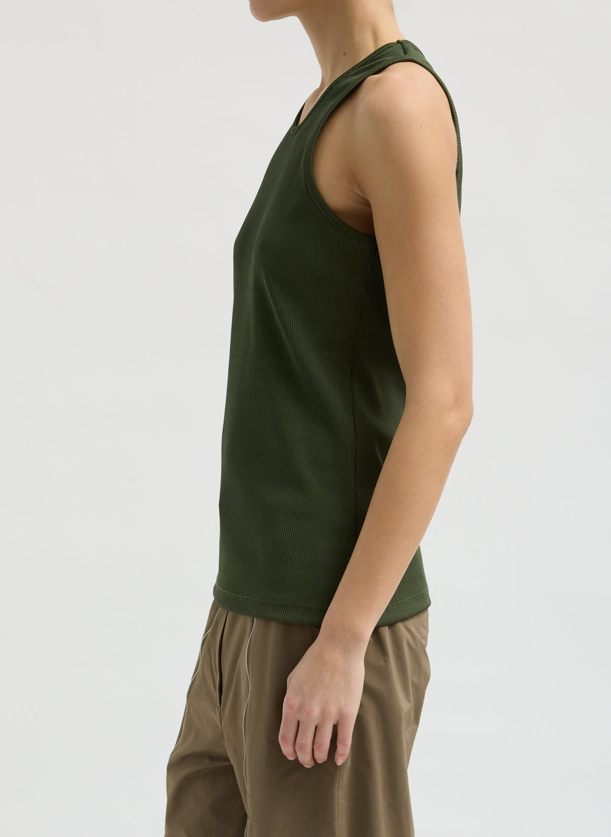 Stretch Luxe Ribbed Tank Top | Tibi Top Pick