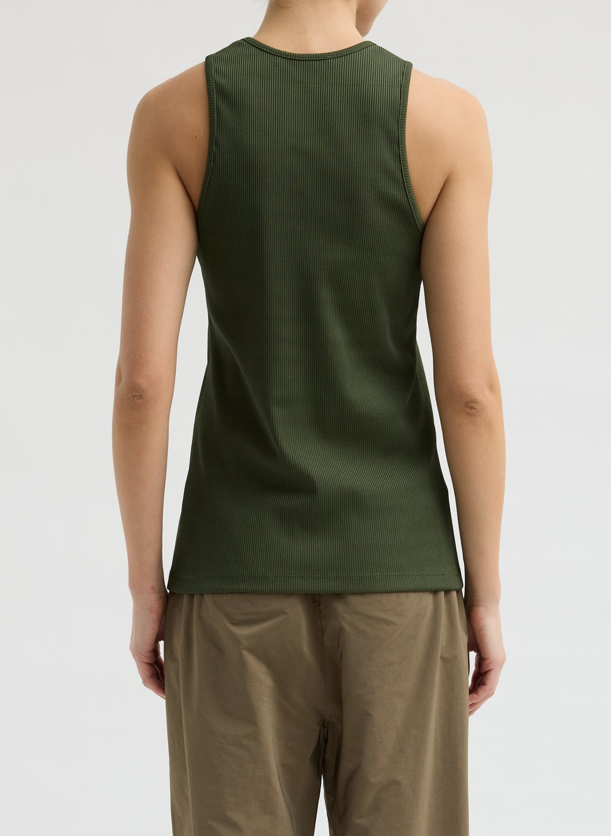 Stretch Luxe Ribbed Tank Top | Tibi Top Pick
