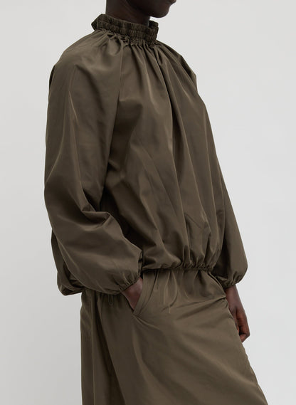 Italian Sporty Nylon Shirred Anorak Top | Tibi Deals