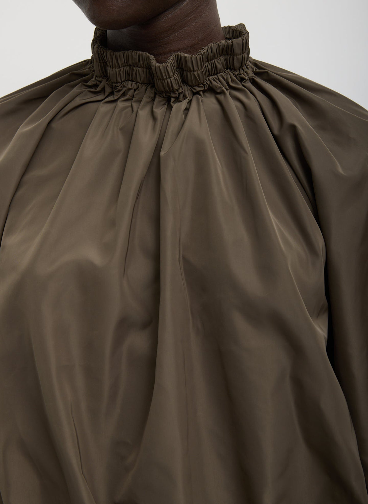Italian Sporty Nylon Shirred Anorak Top | Tibi Deals