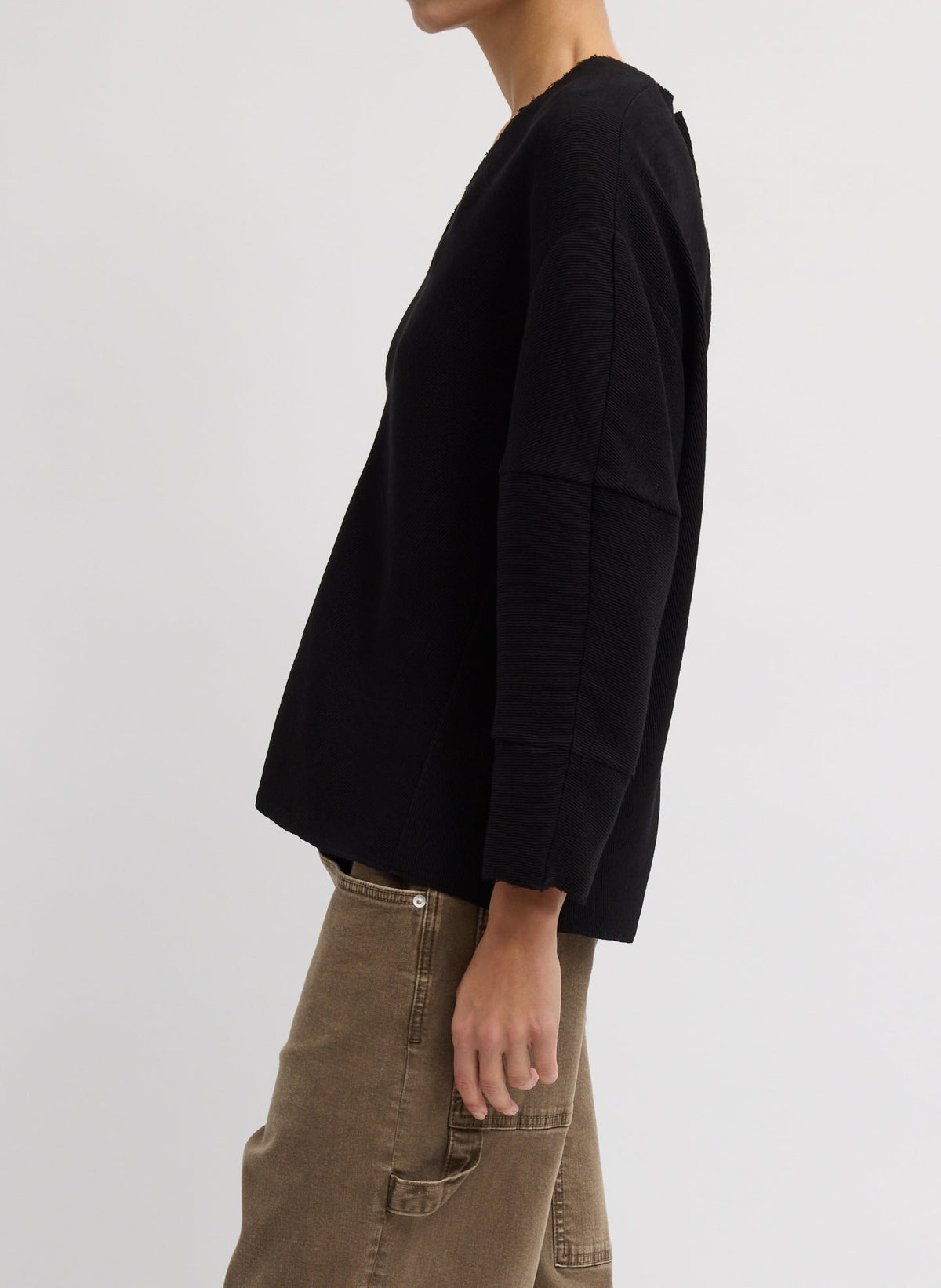 Viscose Plisse Hinged Long Sleeve Top | Tibi Everyday