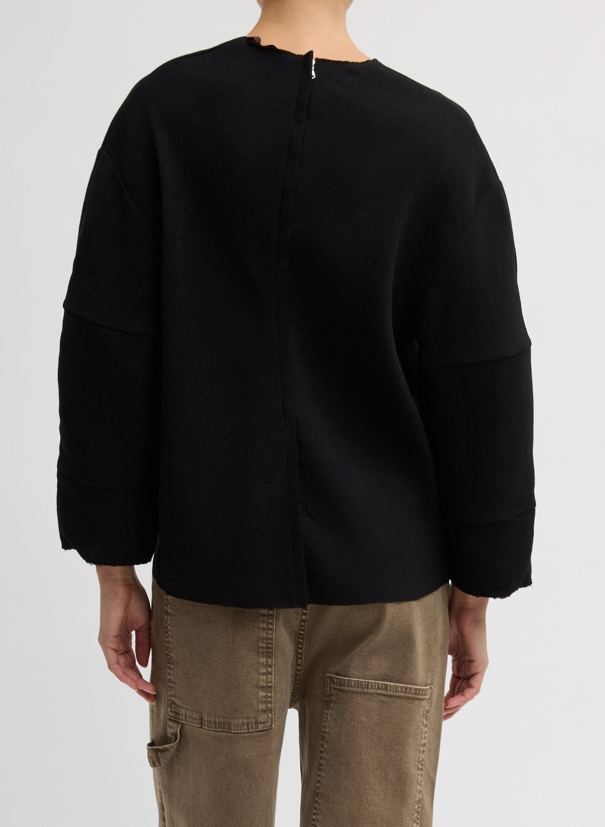Viscose Plisse Hinged Long Sleeve Top | Tibi Everyday