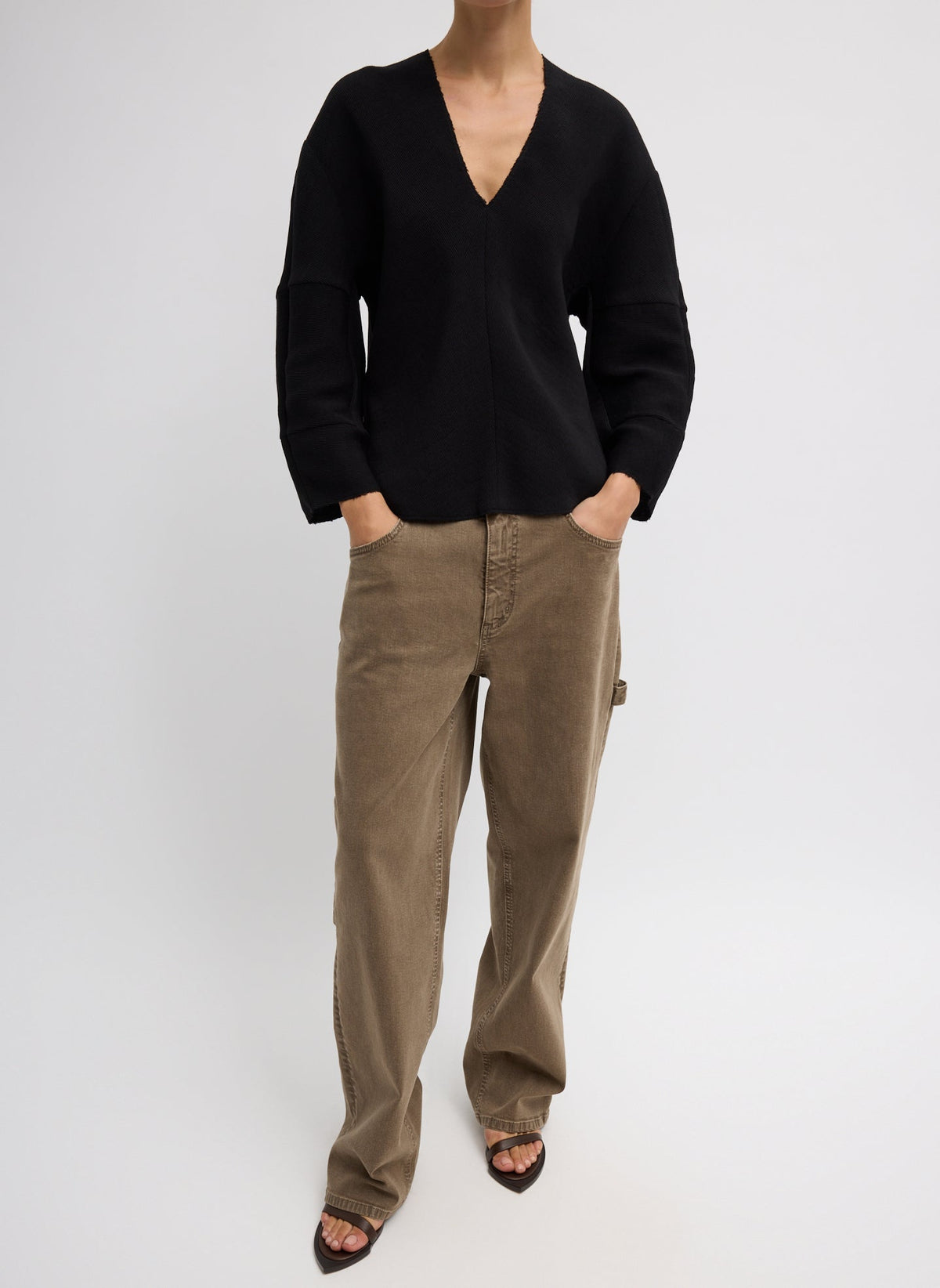 Viscose Plisse Hinged Long Sleeve Top | Tibi Everyday