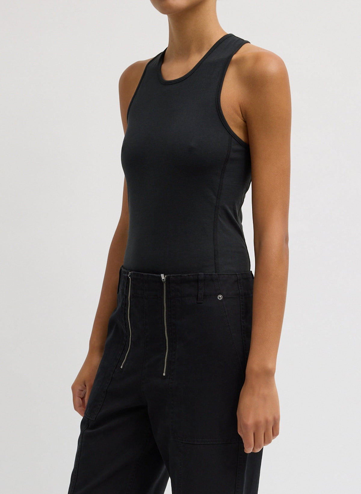 Crewneck Racerback Bodysuit | Tibi Essential