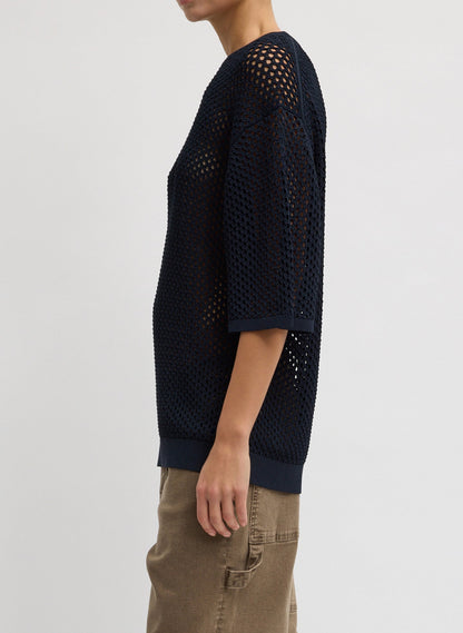 Crochet Netting Oversized Easy T-Shirt | Tibi Premium