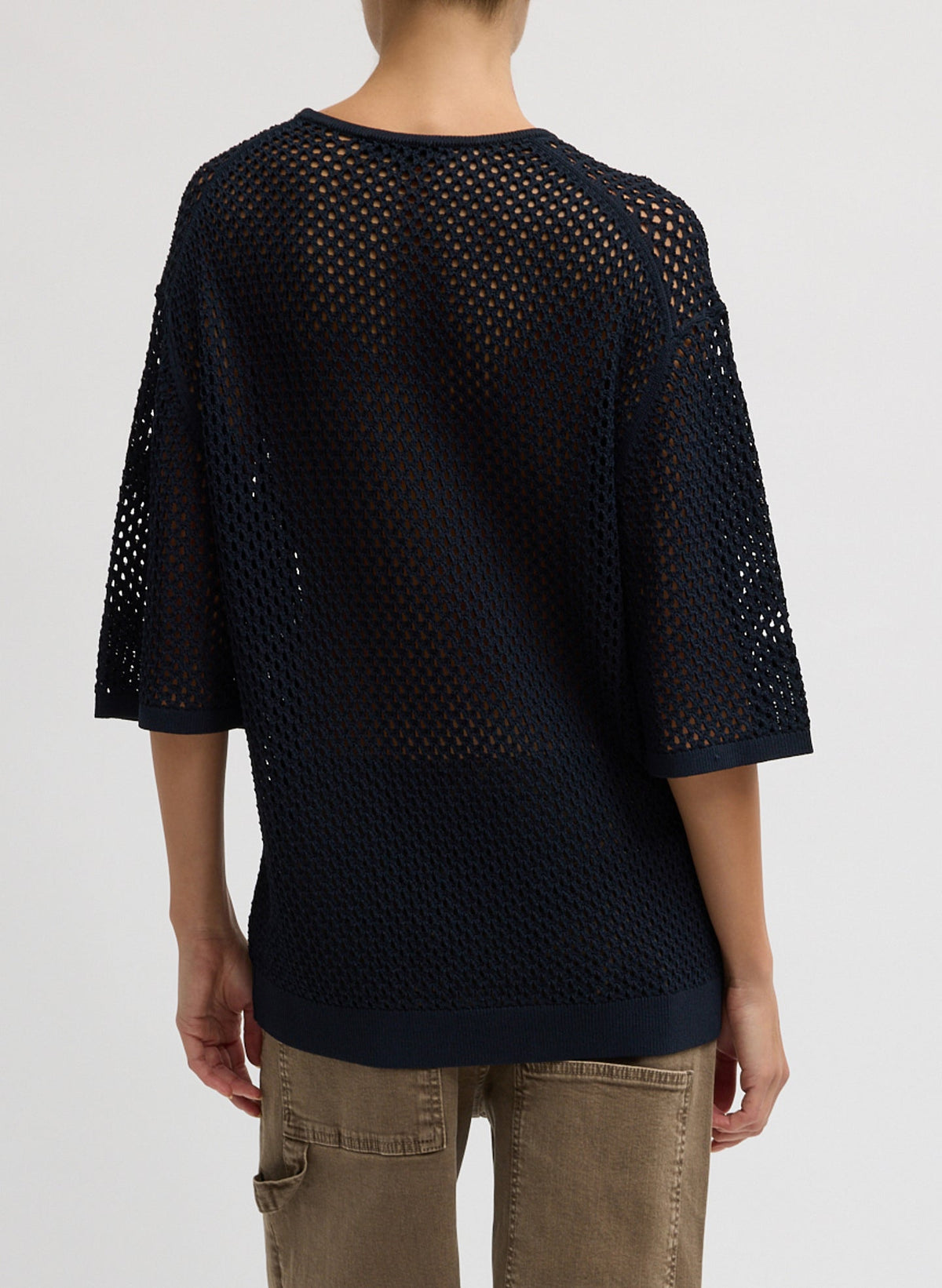Crochet Netting Oversized Easy T-Shirt | Tibi Premium