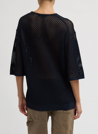 Crochet Netting Oversized Easy T-Shirt | Tibi Premium