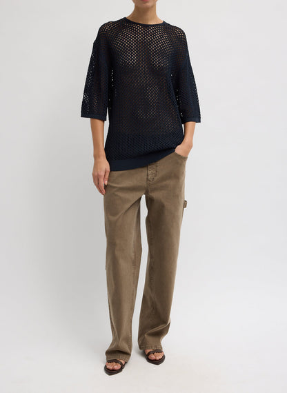 Crochet Netting Oversized Easy T-Shirt | Tibi Premium