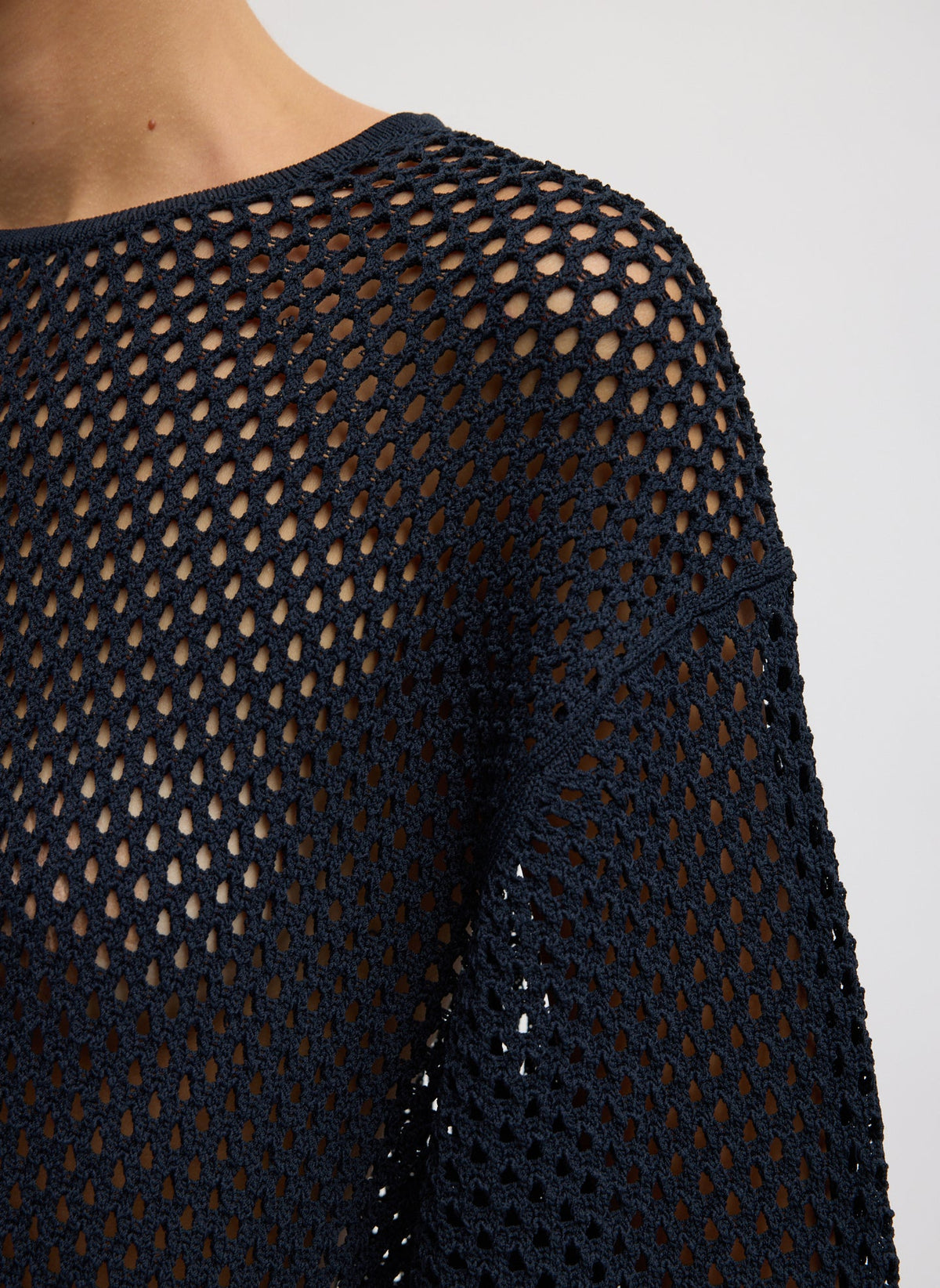Crochet Netting Oversized Easy T-Shirt | Tibi Premium
