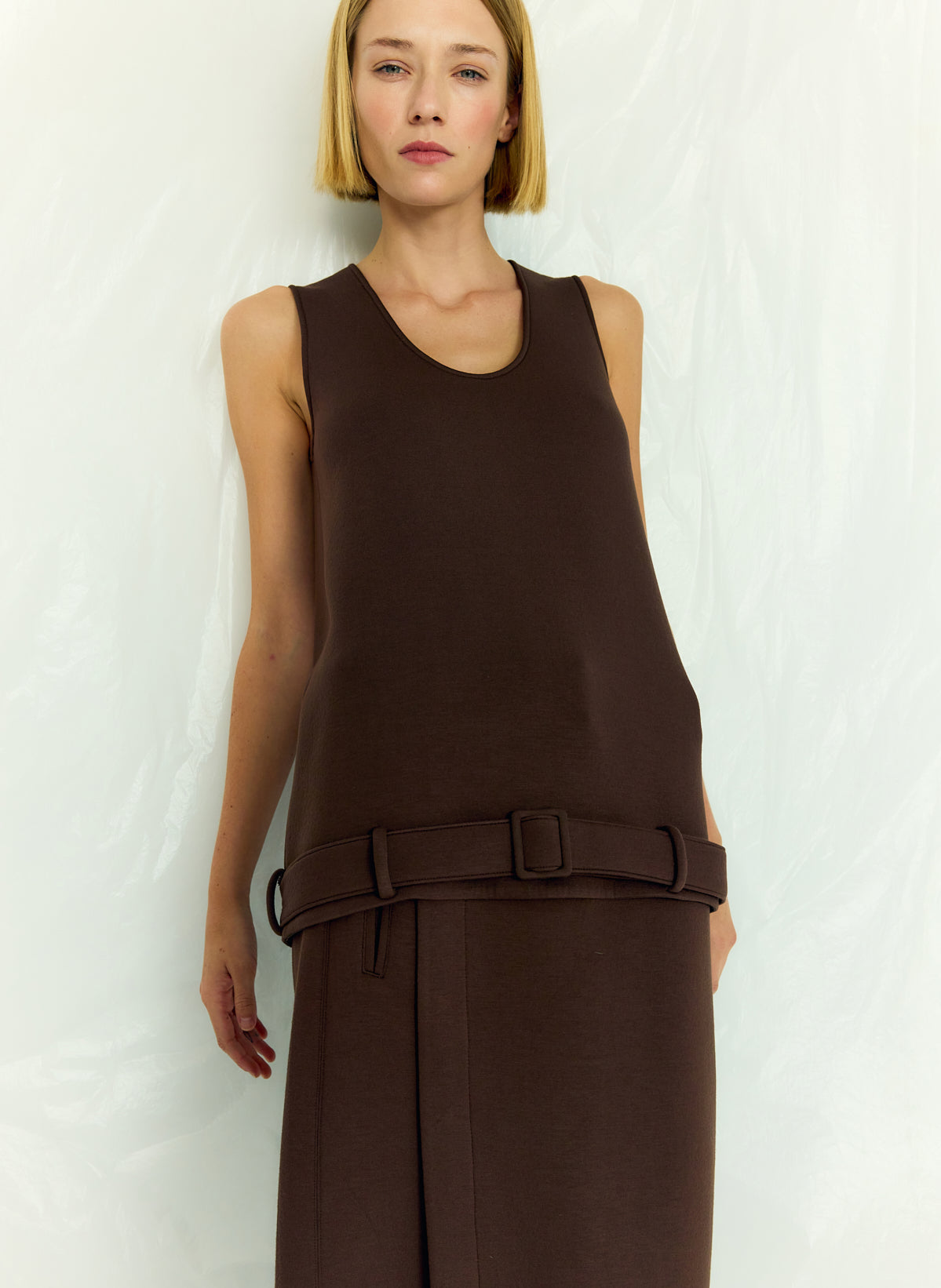 Bonded Viscose Tank Top | Tibi Signature
