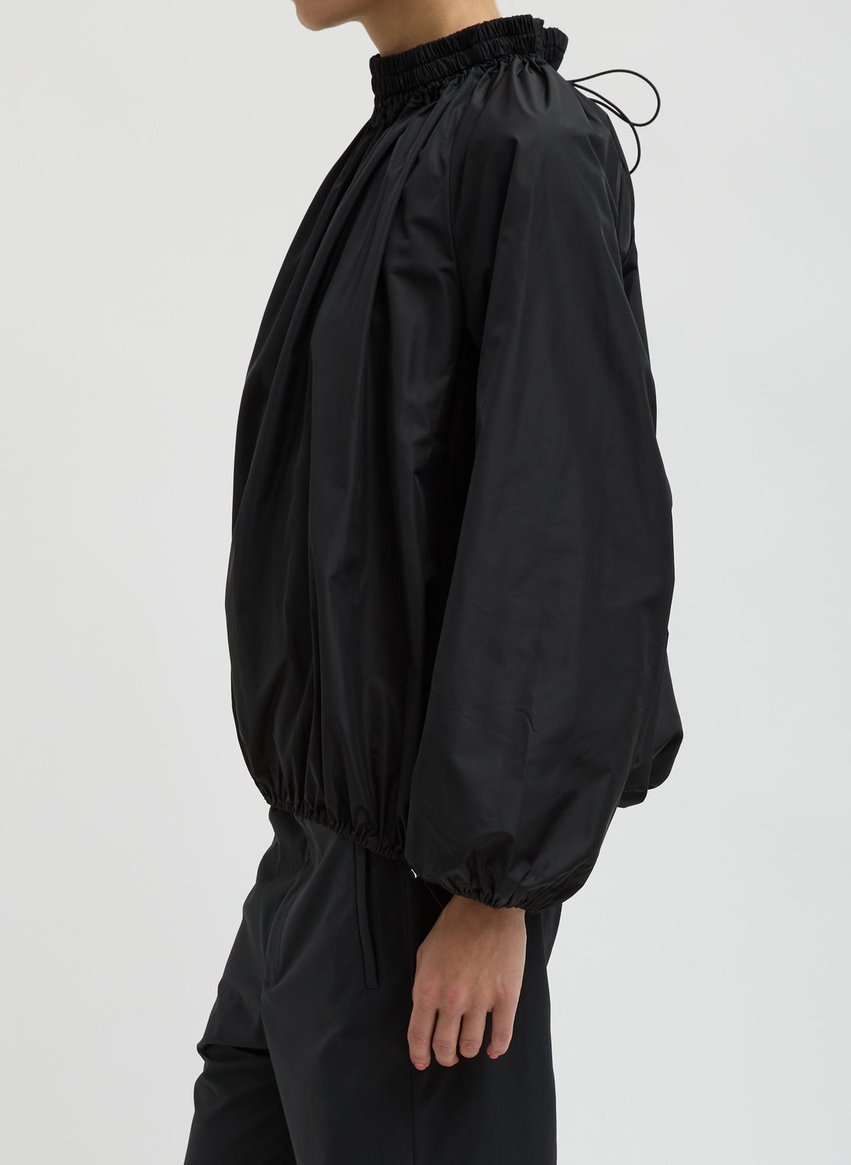 Italian Sporty Nylon Shirred Anorak Top | Tibi Featured