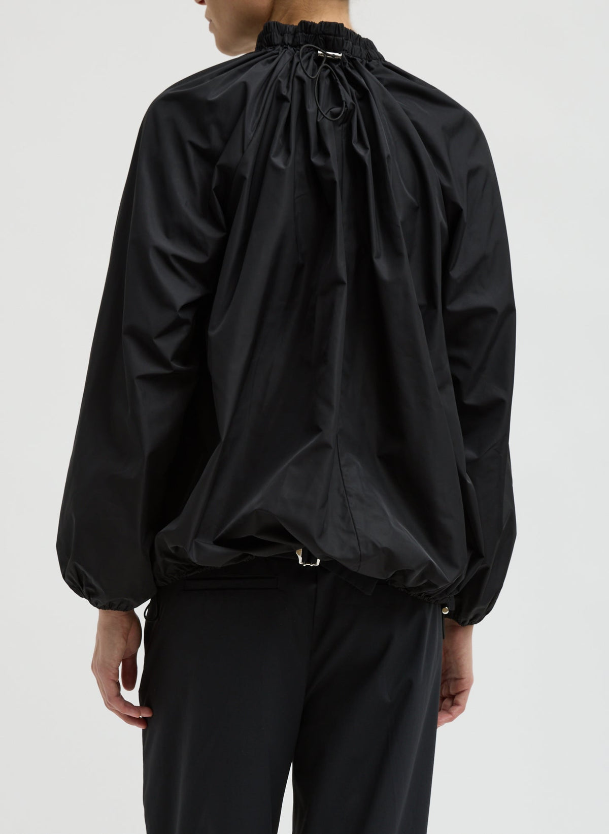 Italian Sporty Nylon Shirred Anorak Top | Tibi Featured