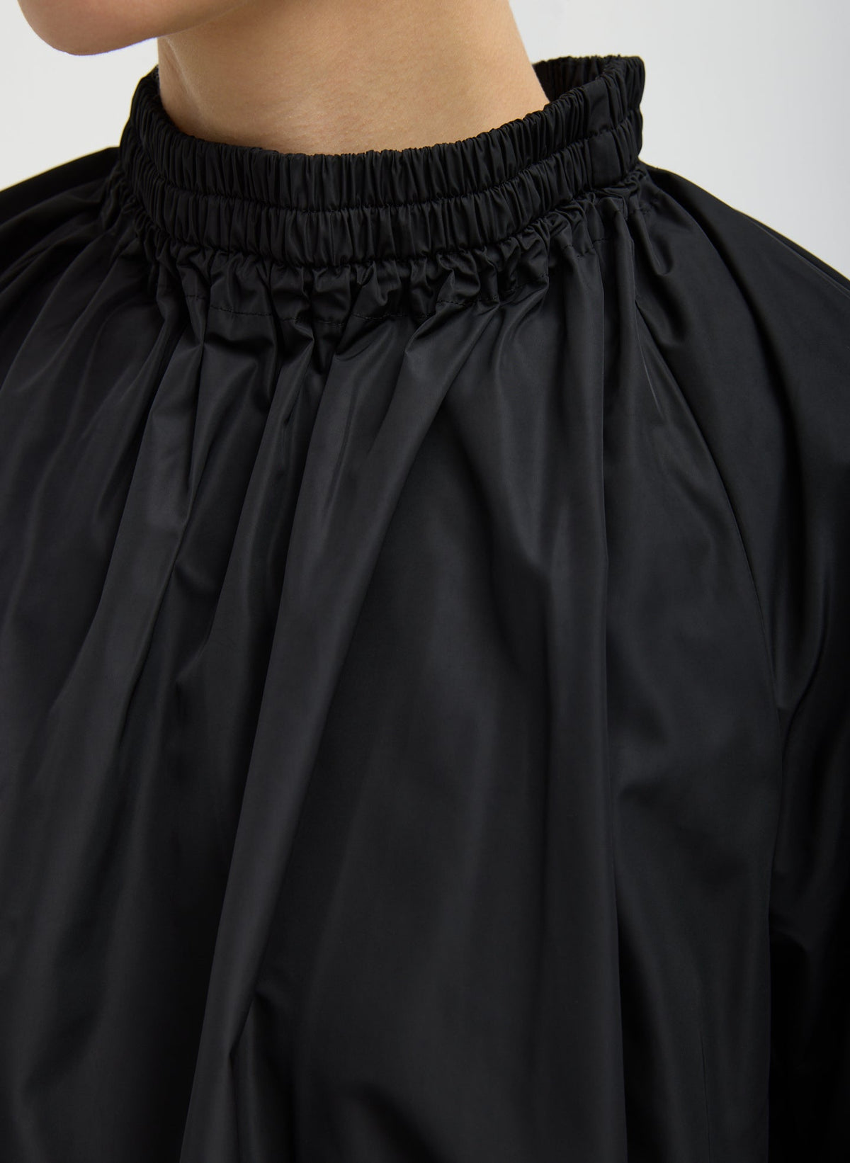 Italian Sporty Nylon Shirred Anorak Top | Tibi Featured