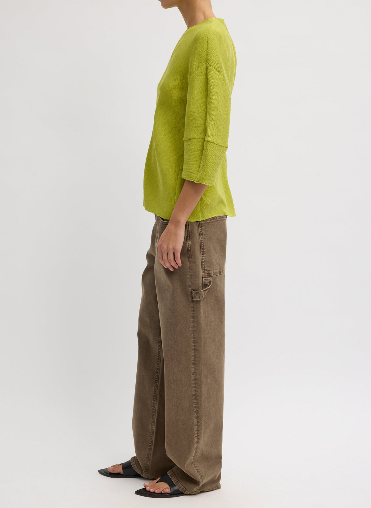 Viscose Plisse Hinged Short Sleeve Top | Tibi Sale