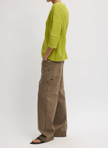 Viscose Plisse Hinged Short Sleeve Top | Tibi Sale