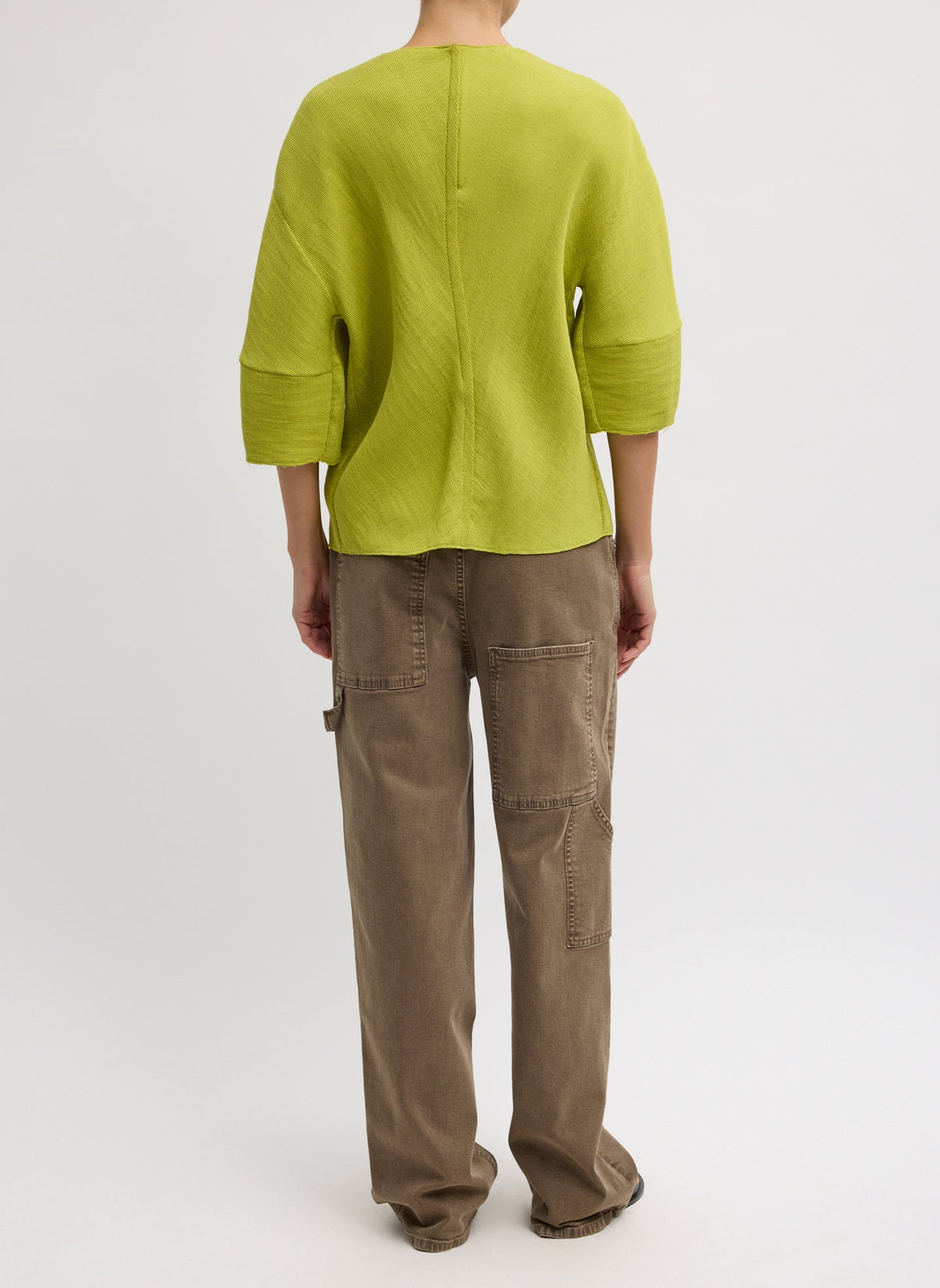Viscose Plisse Hinged Short Sleeve Top | Tibi Sale