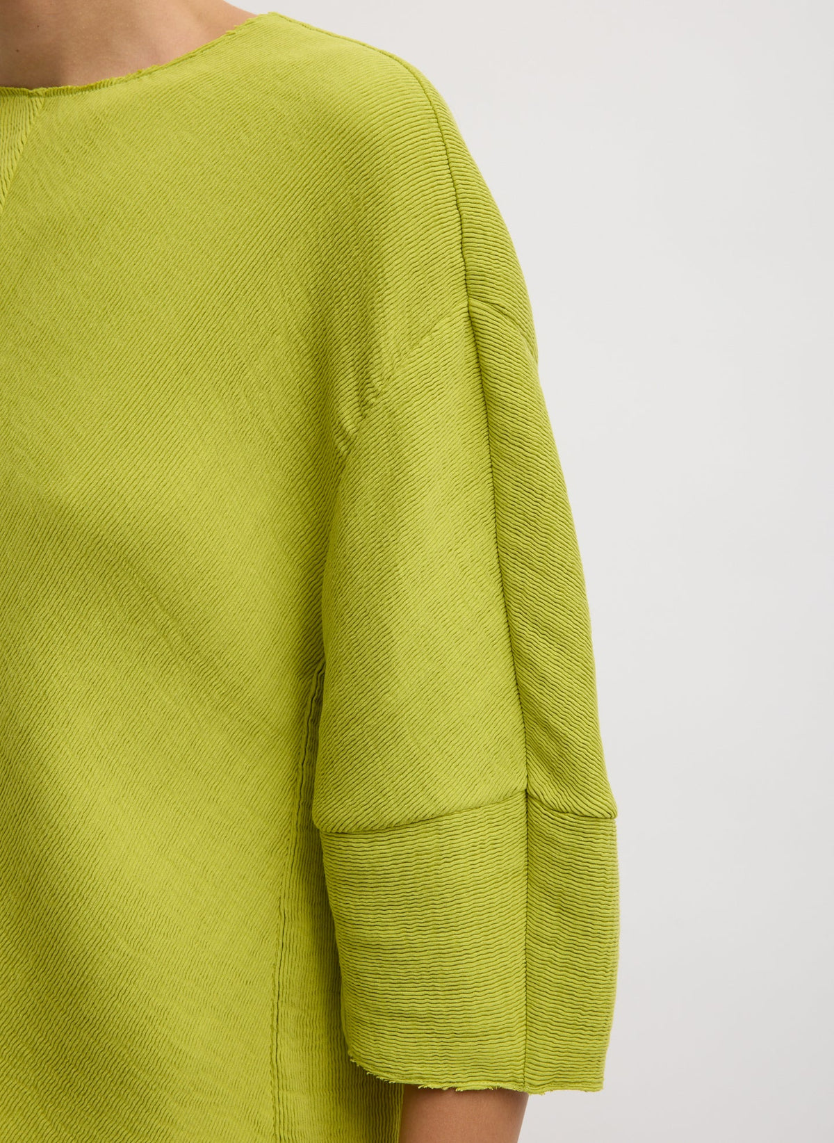 Viscose Plisse Hinged Short Sleeve Top | Tibi Sale