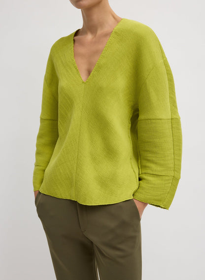 Viscose Plisse Hinged Long Sleeve Top | Tibi Essential