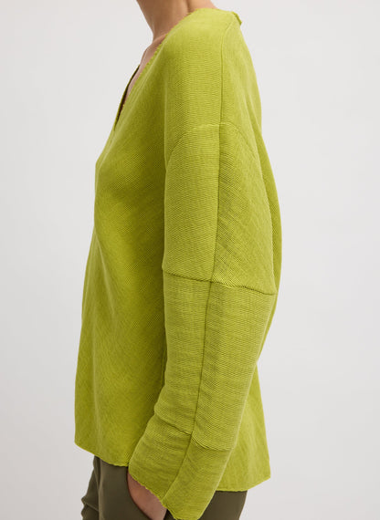 Viscose Plisse Hinged Long Sleeve Top | Tibi Essential