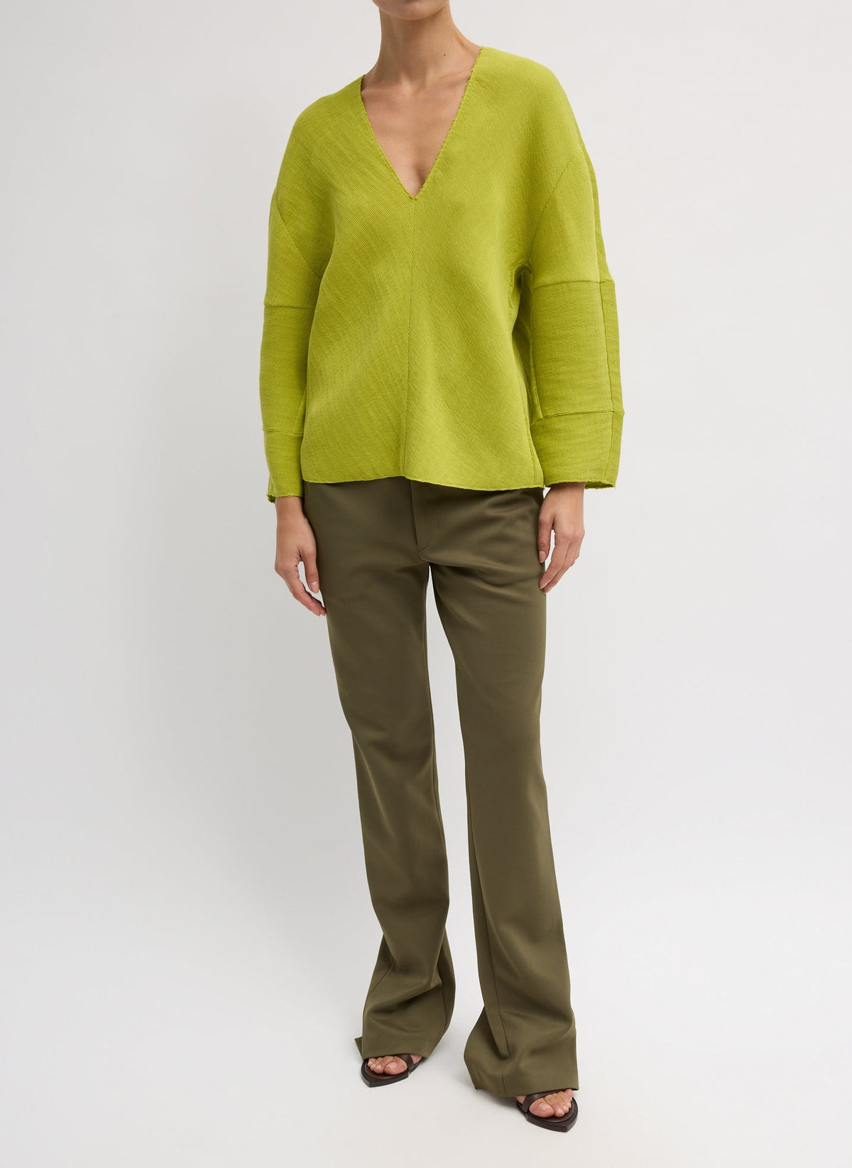 Viscose Plisse Hinged Long Sleeve Top | Tibi Essential