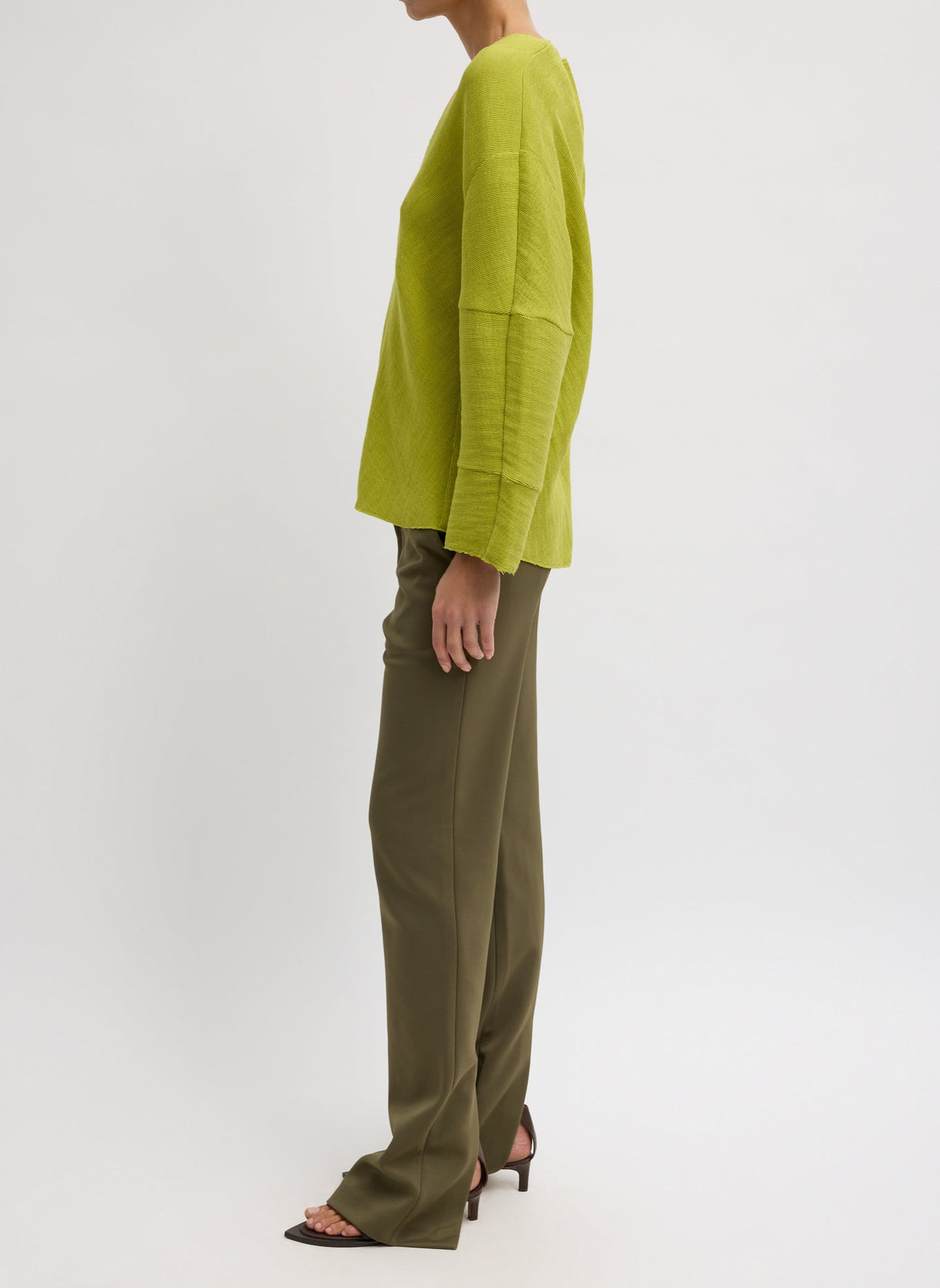 Viscose Plisse Hinged Long Sleeve Top | Tibi Essential