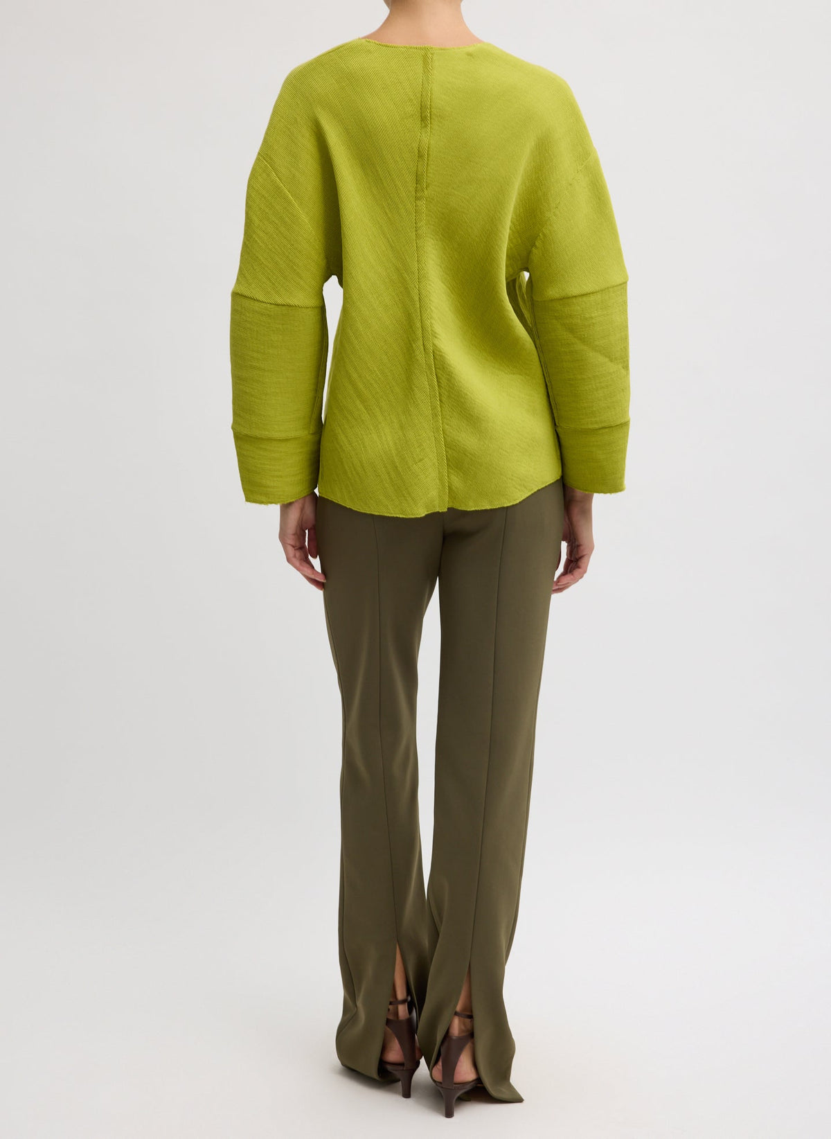 Viscose Plisse Hinged Long Sleeve Top | Tibi Essential