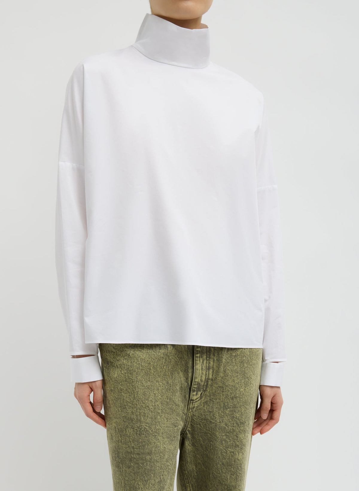 Eco Poplin Funnel Neck Dolman Top | Tibi Customer Favorite