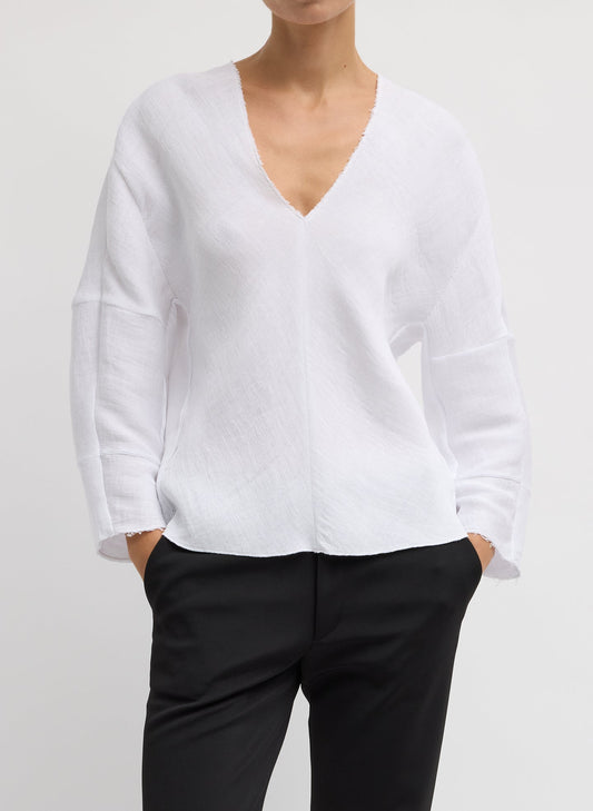 Viscose Plisse Hinged Long Sleeve Top | Tibi Exclusive