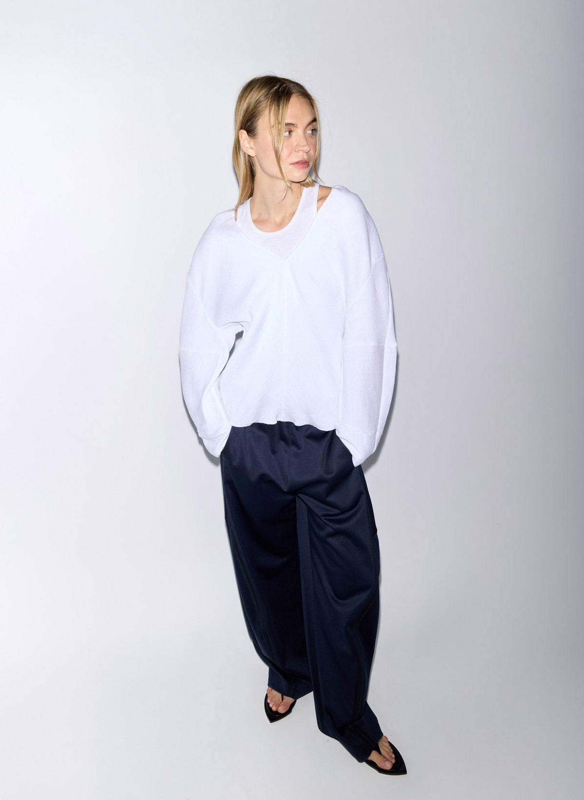 Viscose Plisse Hinged Long Sleeve Top | Tibi Exclusive