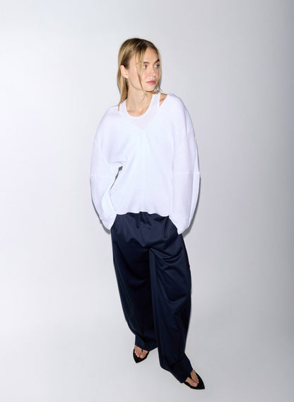 Viscose Plisse Hinged Long Sleeve Top | Tibi Exclusive