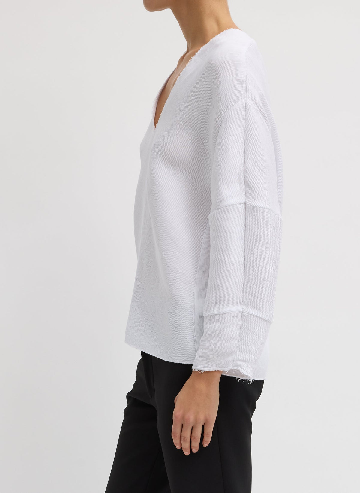 Viscose Plisse Hinged Long Sleeve Top | Tibi Exclusive