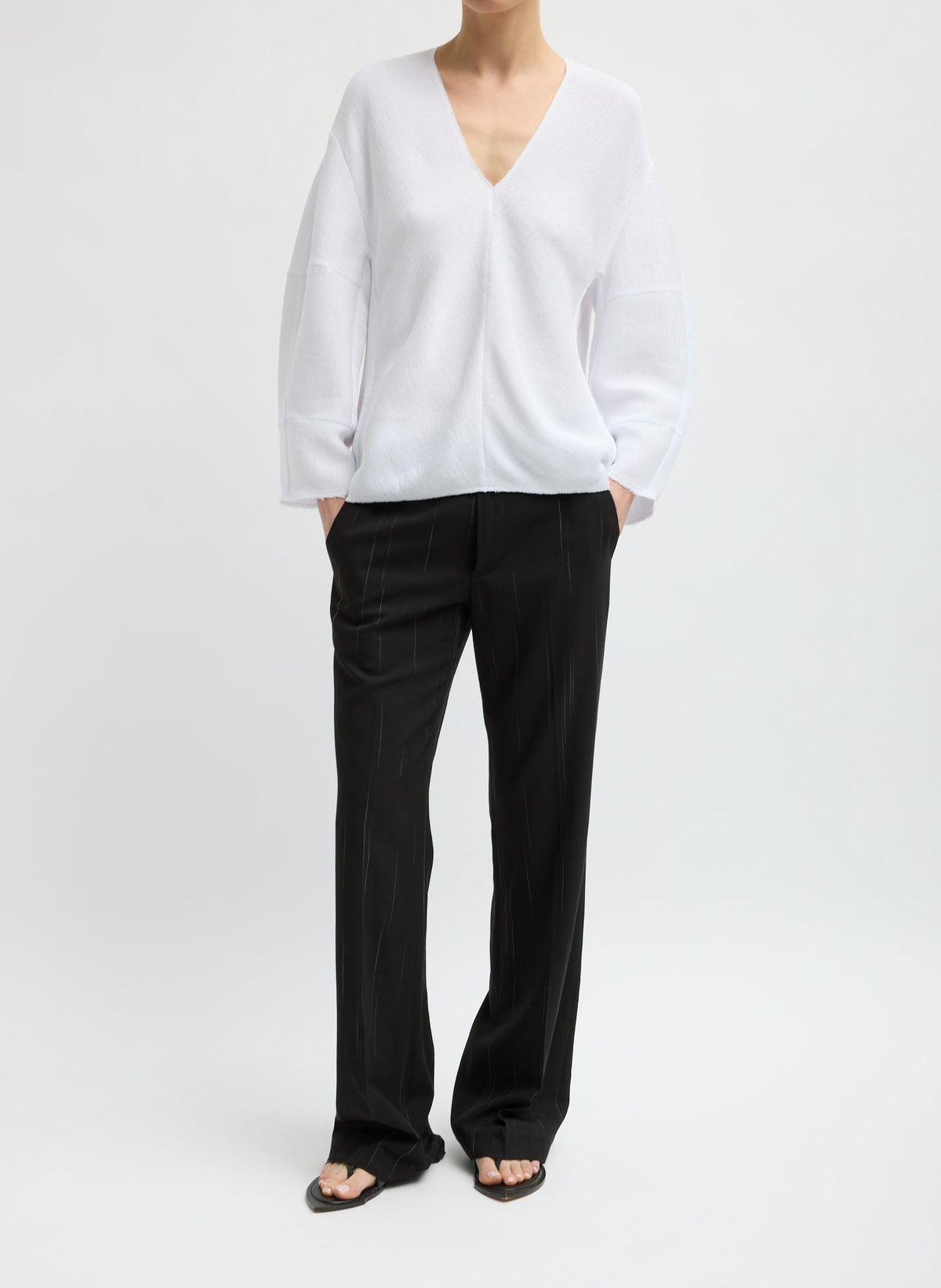 Viscose Plisse Hinged Long Sleeve Top | Tibi Exclusive