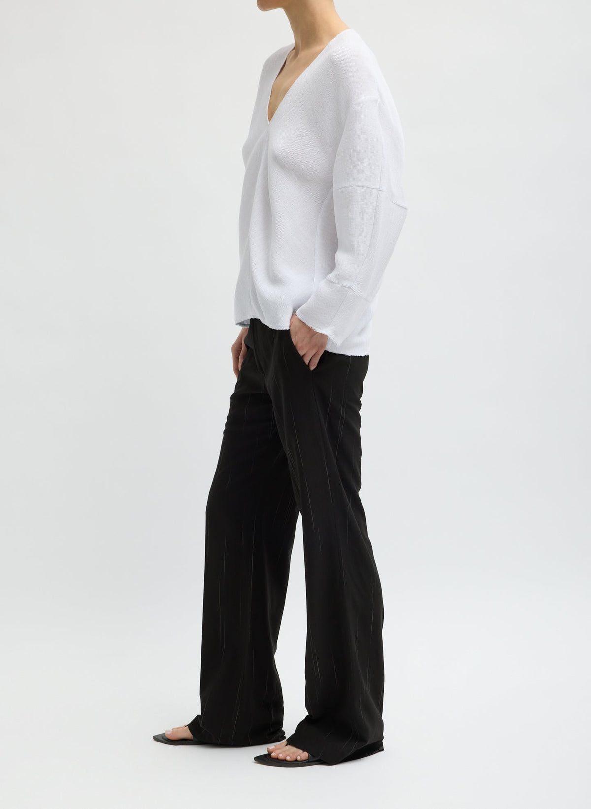 Viscose Plisse Hinged Long Sleeve Top | Tibi Exclusive