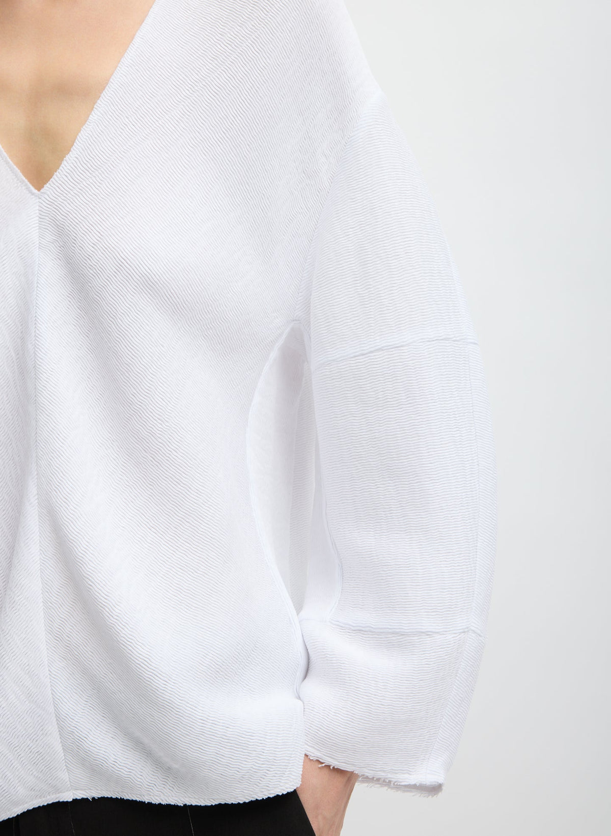 Viscose Plisse Hinged Long Sleeve Top | Tibi Exclusive