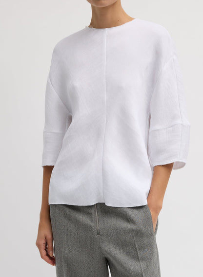 Viscose Plisse Hinged Short Sleeve Top | Tibi Exclusive