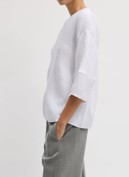Viscose Plisse Hinged Short Sleeve Top | Tibi Exclusive
