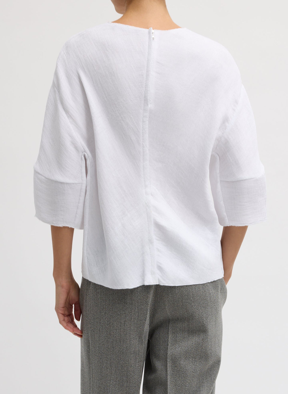 Viscose Plisse Hinged Short Sleeve Top | Tibi Exclusive