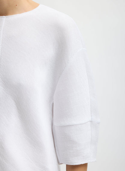 Viscose Plisse Hinged Short Sleeve Top | Tibi Exclusive