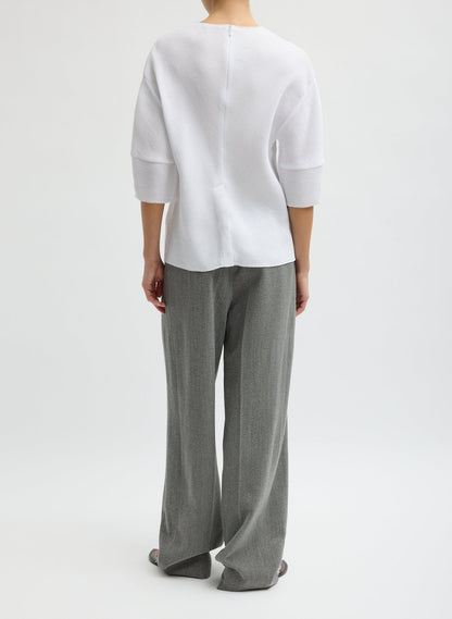 Viscose Plisse Hinged Short Sleeve Top | Tibi Exclusive