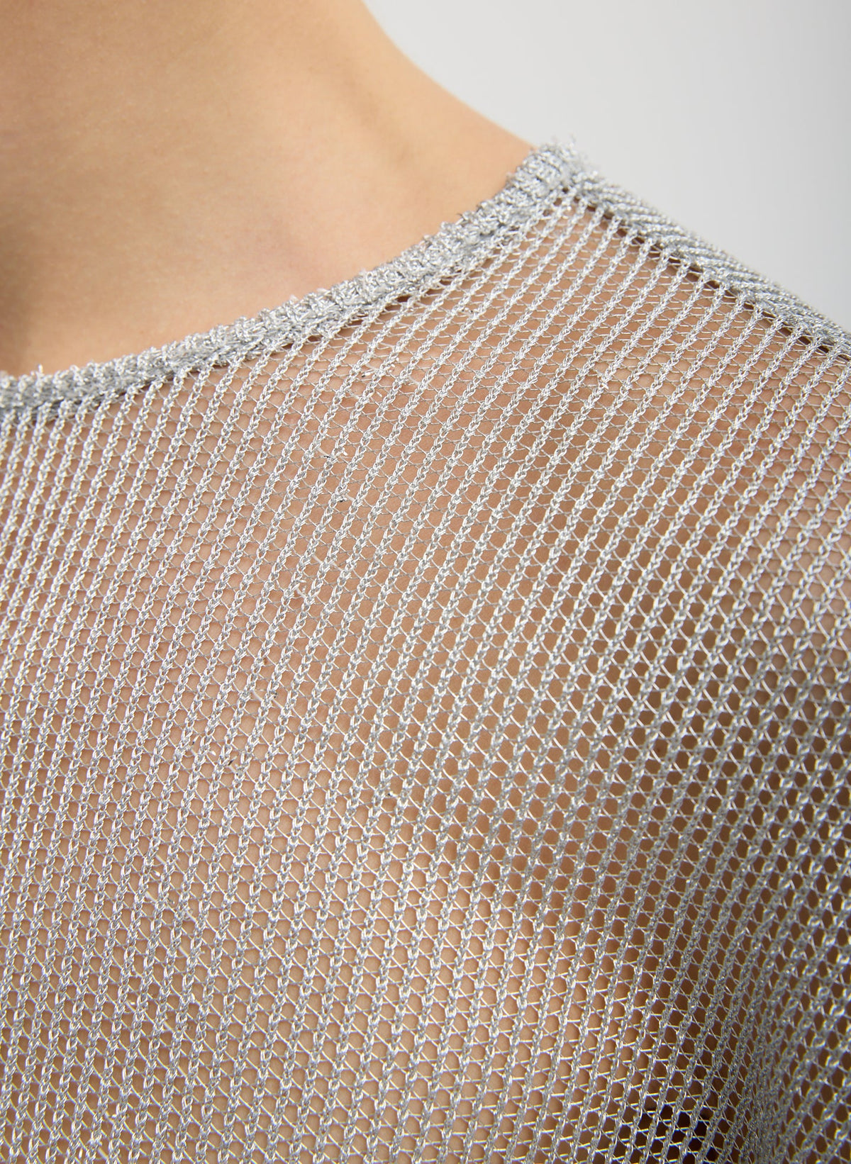 Viscose Metallic Mesh Easy T-Shirt | Tibi New