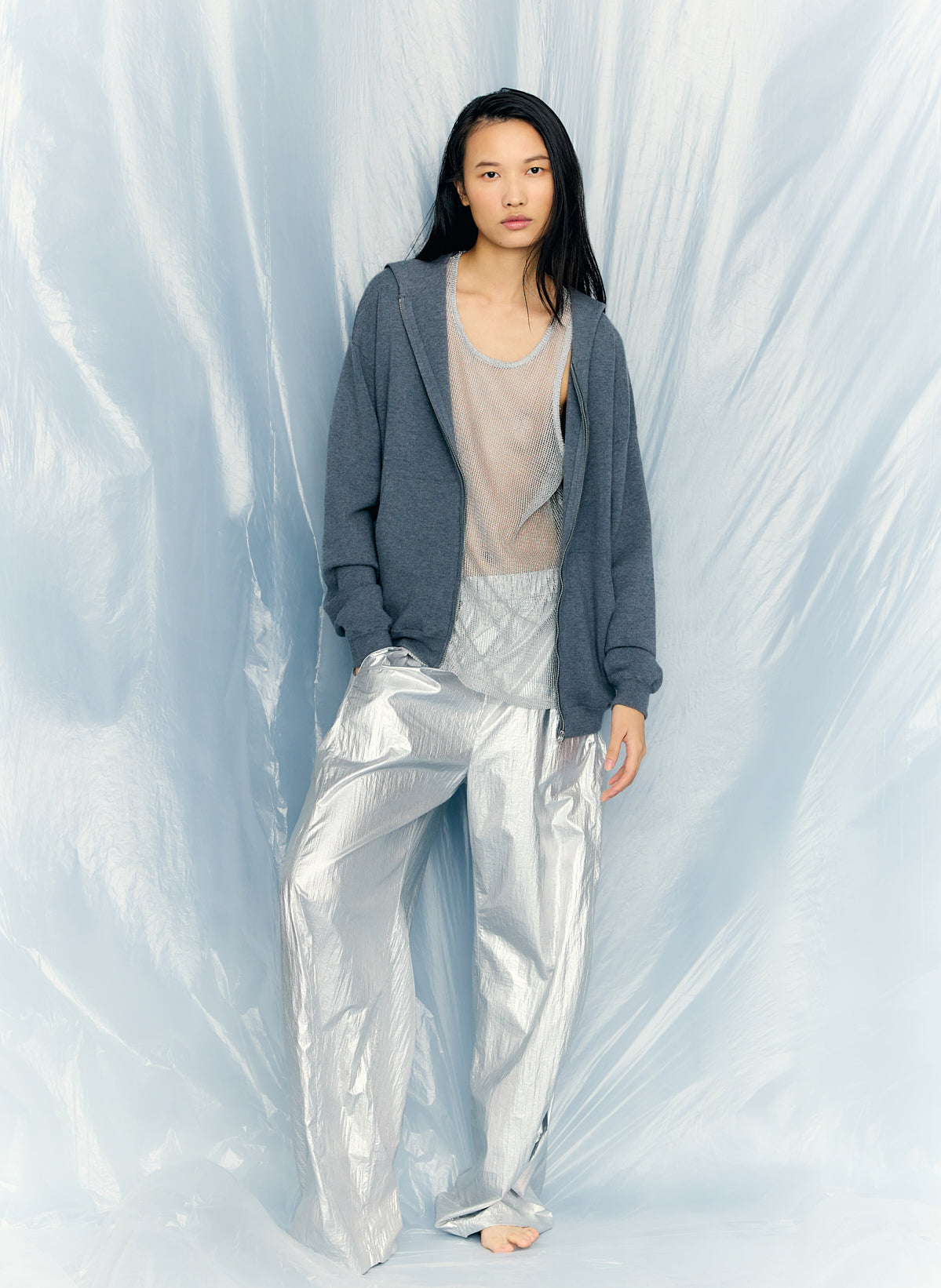 Viscose Metallic Ribbed Tank | Tibi Recommended