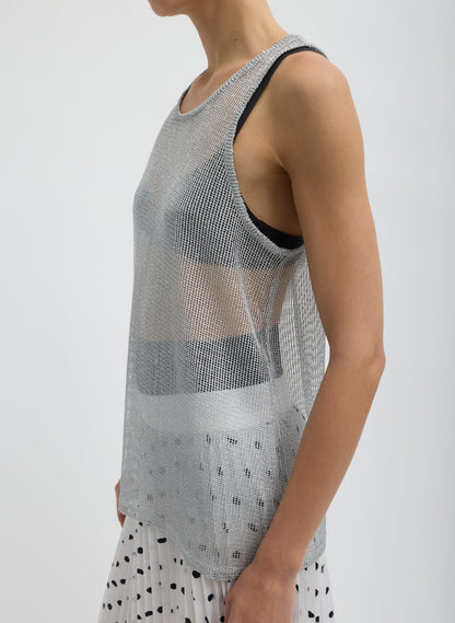 Viscose Metallic Ribbed Tank | Tibi Recommended