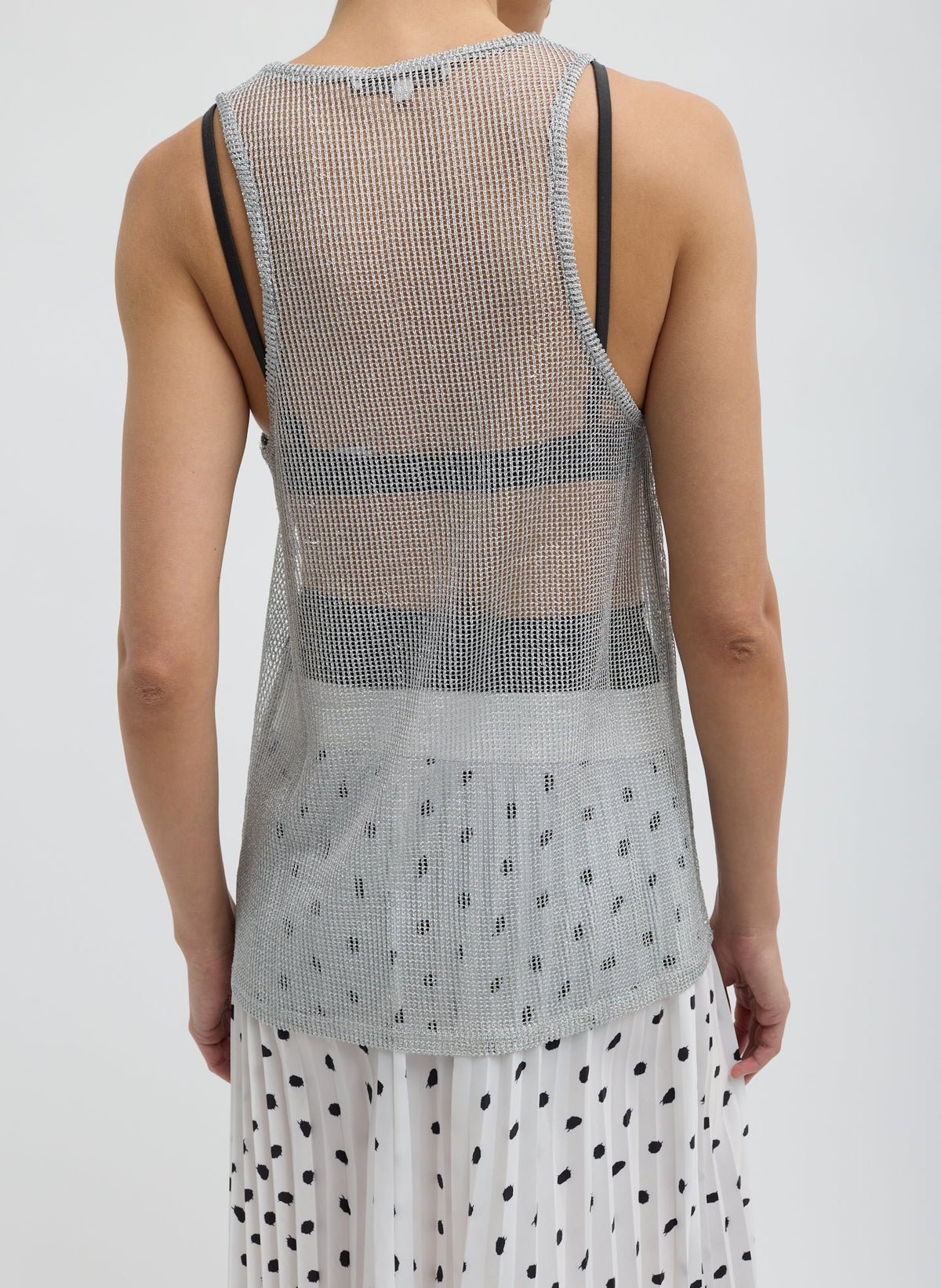 Viscose Metallic Ribbed Tank | Tibi Recommended