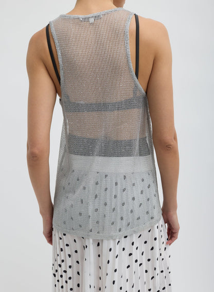Viscose Metallic Ribbed Tank | Tibi Recommended