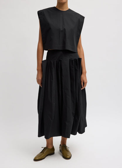 Compact Eco Poplin Cropped Square Top | Tibi Popular