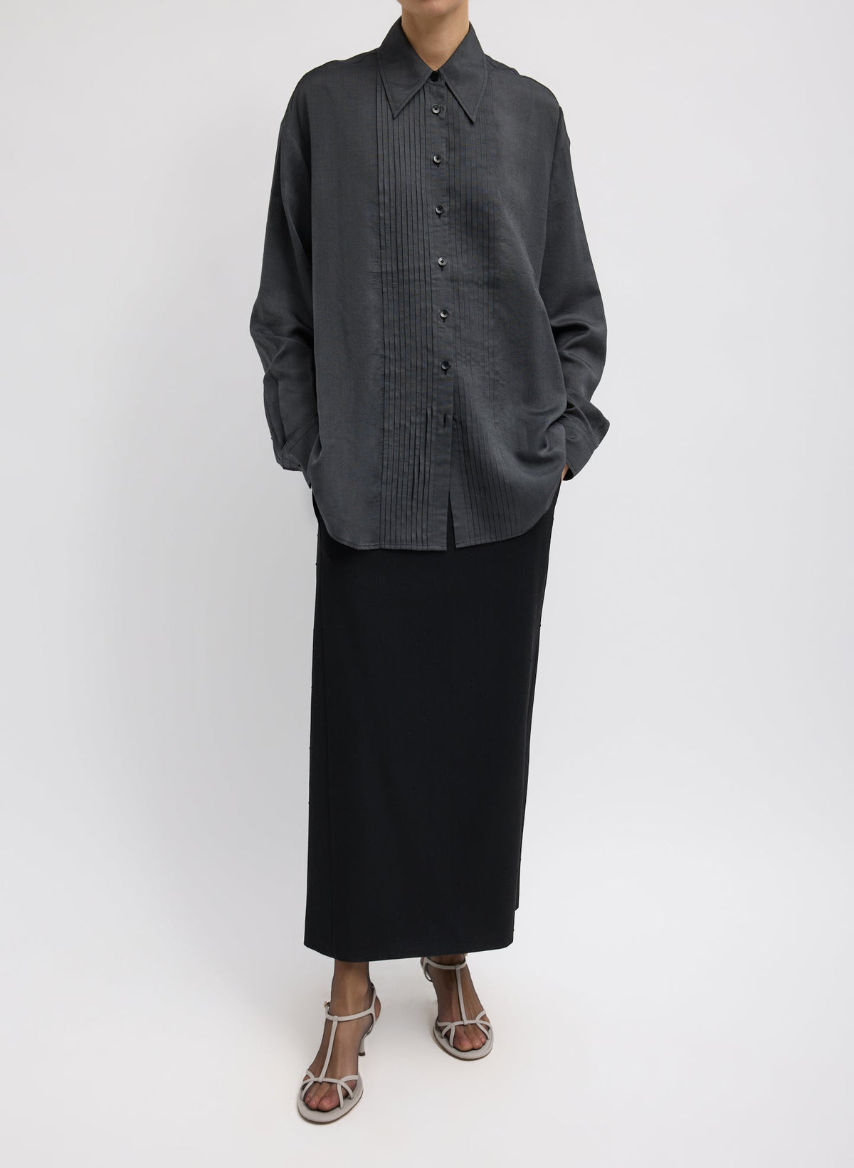 Silk Voile Easy Pintucked Shirt | Tibi Sale