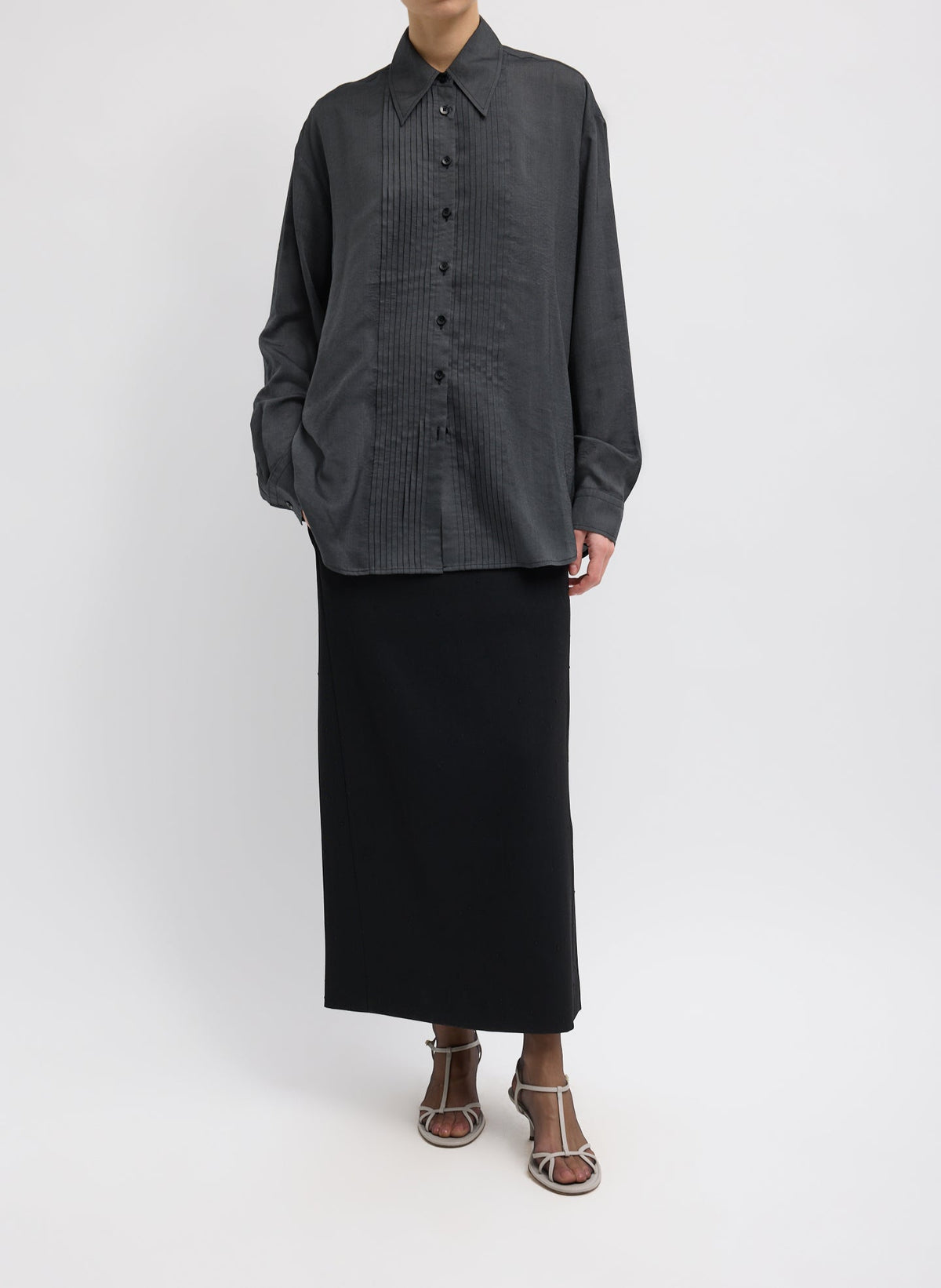 Silk Voile Easy Pintucked Shirt | Tibi Sale