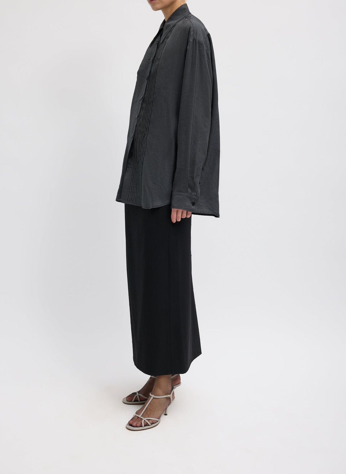 Silk Voile Easy Pintucked Shirt | Tibi Sale