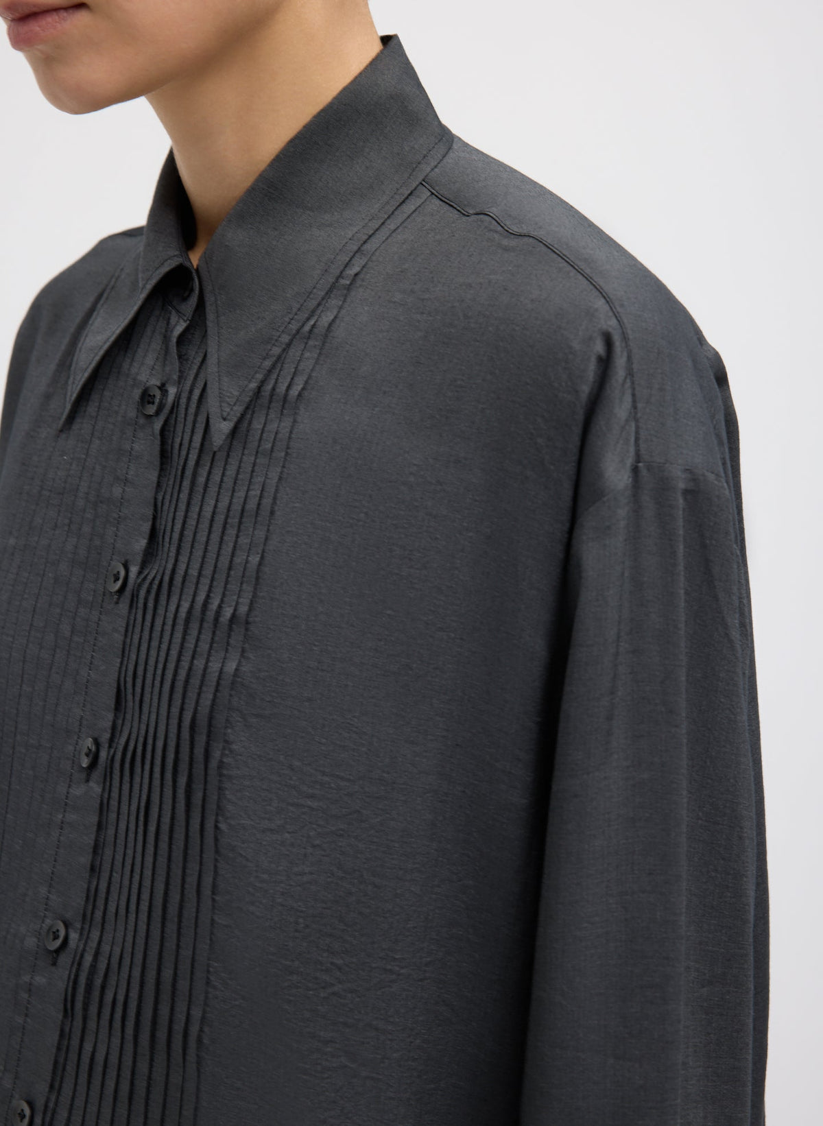 Silk Voile Easy Pintucked Shirt | Tibi Sale